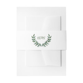Cintas Para Invitaciones Green Branches Initials