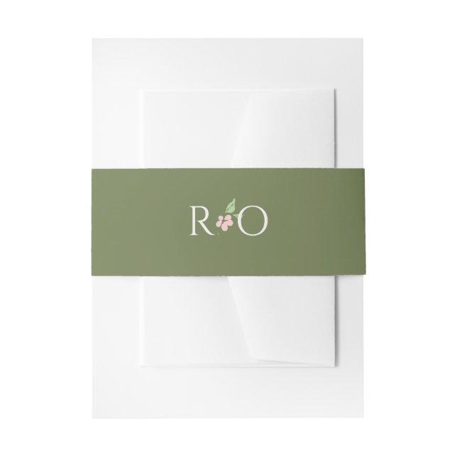 Cintas Para Invitaciones Green | Chic Couple Initials Wedding Invitation  (Anverso Ejemplo)