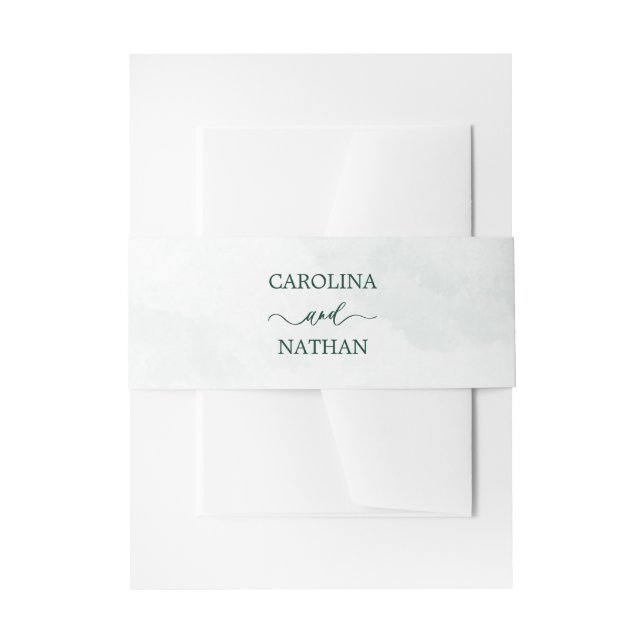 Cintas Para Invitaciones Green Simple Elegant Wedding Names Invitation (Anverso Ejemplo)