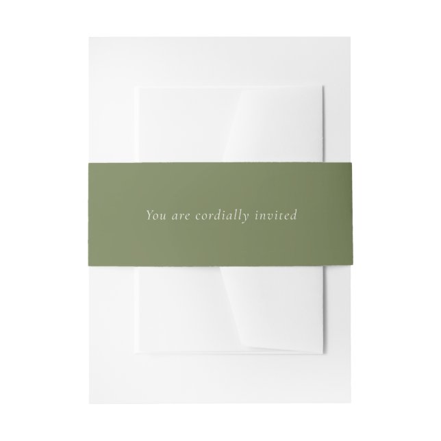 Cintas Para Invitaciones Green | Simple Stylish Wedding Invitation  (Anverso Ejemplo)