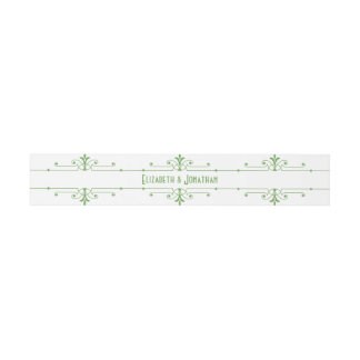 Cintas Para Invitaciones Green v2 Fancy Ornamental Belly Bands