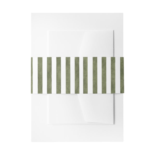 Cintas Para Invitaciones Green Watercolor Stripes Wedding (Anverso Ejemplo)