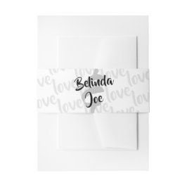 Cintas Para Invitaciones Gris Love Typography Boda moderno