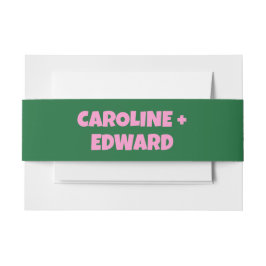 Cintas Para Invitaciones Groovy Bold Green Pink Red Funky Boda