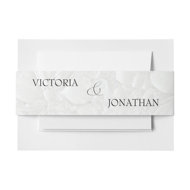 Cintas Para Invitaciones Guión blanco elegante negro (Anverso Ejemplo)