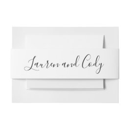 Cintas Para Invitaciones Guión blanco y negro moderno