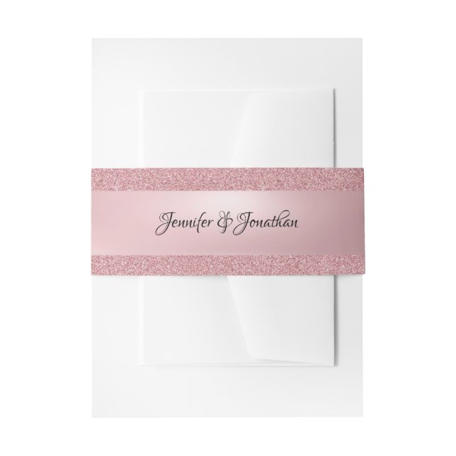 Cintas Para Invitaciones Guión caligrafiado Texto Elegante Rosa Oro moderno (Anverso Ejemplo)