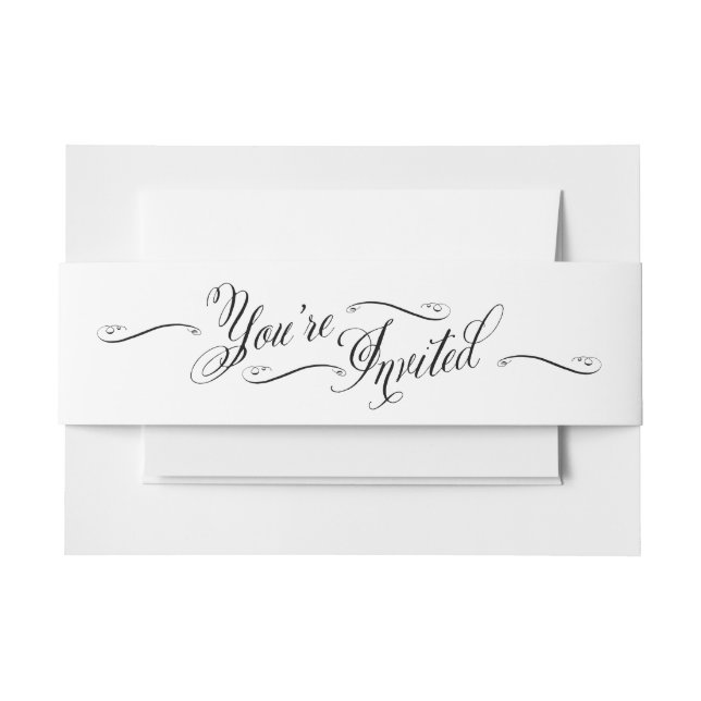 Cintas Para Invitaciones Guión de caligrafía elegante sobre invitado (Anverso Ejemplo)