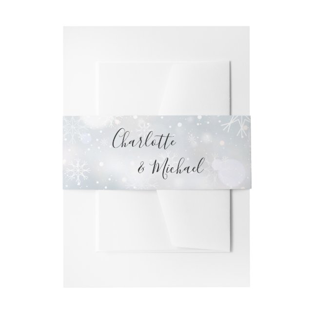Cintas Para Invitaciones Guión de copos de nieve de invierno (Anverso Ejemplo)