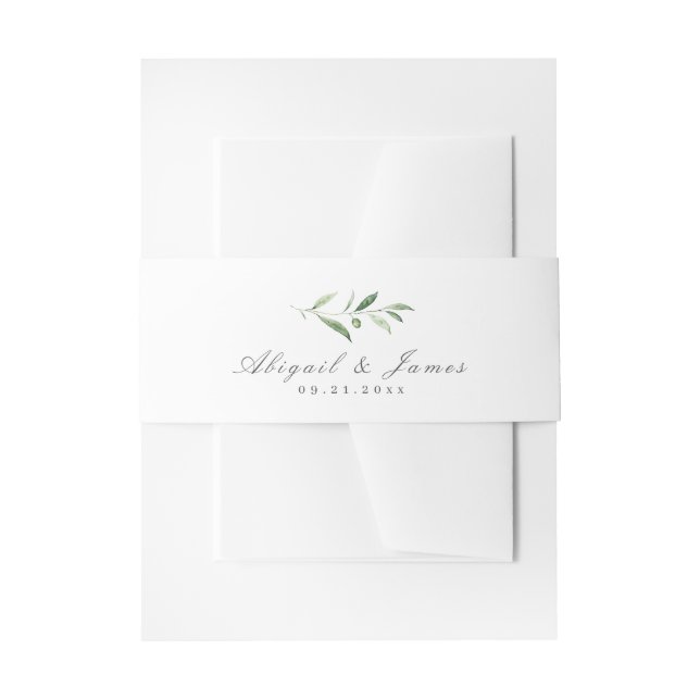 Cintas Para Invitaciones Guión de elegancia clásica Boda de vegetación simp (Anverso Ejemplo)