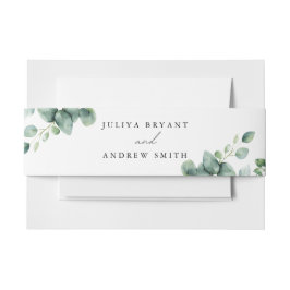 Cintas Para Invitaciones Guion de eucalipto verde