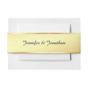 Cintas Para Invitaciones Guión manuscrito creativo Texto Faux Gold Elegant
