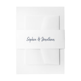 Cintas Para Invitaciones Guión Minimalista moderno | Boda blanco y naval