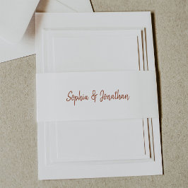 Cintas Para Invitaciones Guión Minimalista moderno | Boda de Terracotta