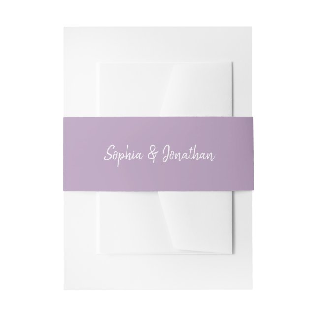 Cintas Para Invitaciones Guión Minimalista moderno | Boda Lavender (Anverso Ejemplo)