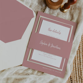 Cintas Para Invitaciones Guión Minimalista moderno | Boda Rosa polvoriento