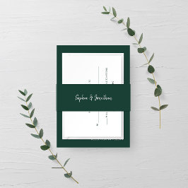 Cintas Para Invitaciones Guión Minimalista moderno | Boda verde esmeralda