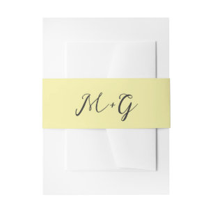 Cintas Para Invitaciones Guión Negrita Mantequilla Amarillo Elegante Boda