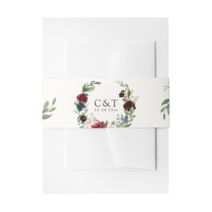 Cintas Para Invitaciones Guirnalda del ramo el de Borgoña