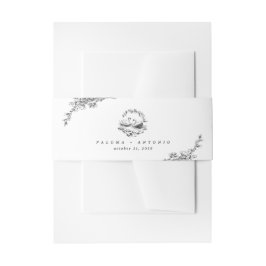 Cintas Para Invitaciones Hand Drawn Swan Vintage Floral Engagement Wedding