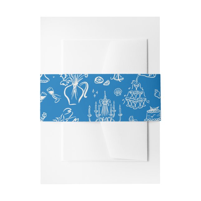 Cintas Para Invitaciones Hand-drawn whimsical line art wedding style (Anverso Ejemplo)