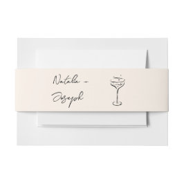 Cintas Para Invitaciones Hand Drawn Written Retro Champagne Wedding