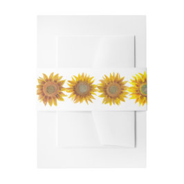 Cintas Para Invitaciones Hand Painted Sunflower Invitation Belly Band