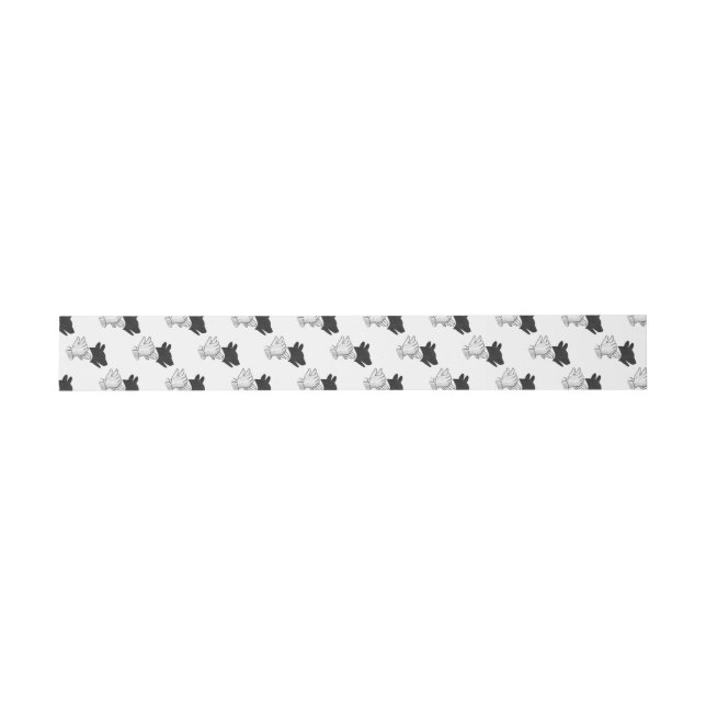 Cintas Para Invitaciones Hand Silhouette Dog (Superficie plana)