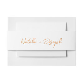 Cintas Para Invitaciones  Hand Written Orange Fun Calligraphy Boho Wedding