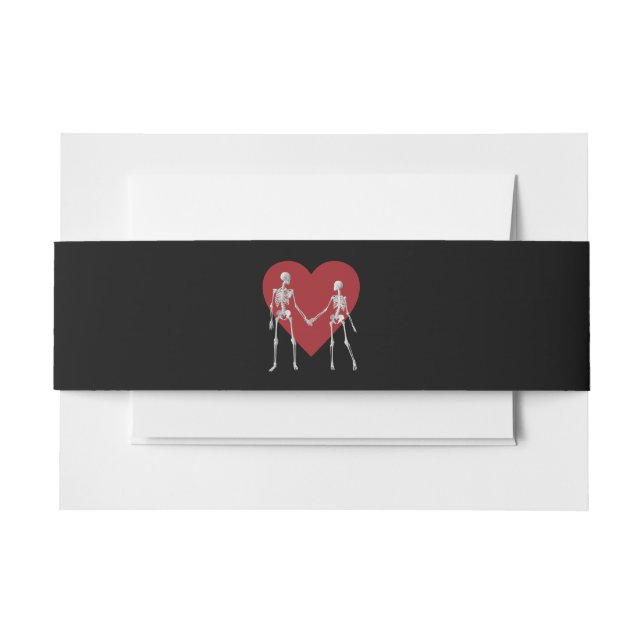 Cintas Para Invitaciones Hasta que la muerte nos haga parte Skeleton negro (Anverso Ejemplo)