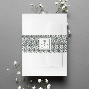 Cintas Para Invitaciones Havana Palm   Monogram Wedding