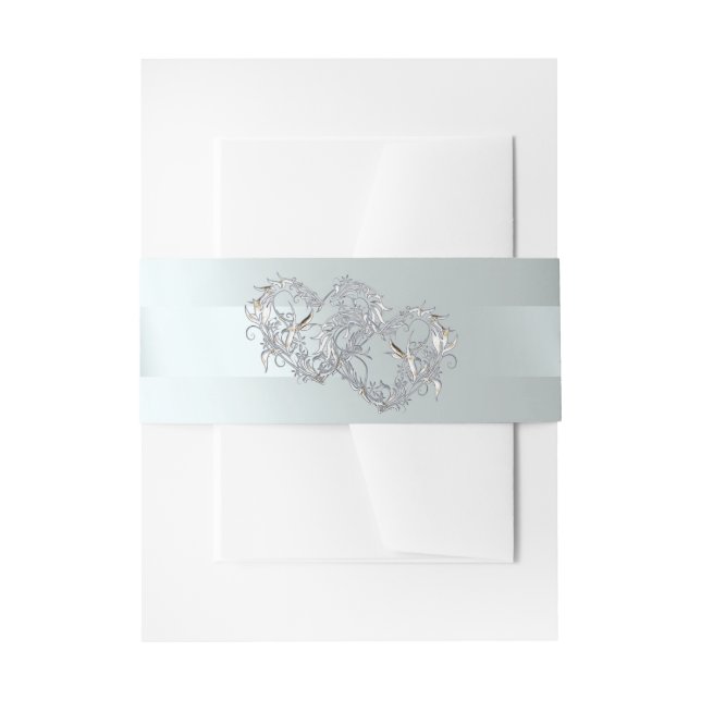 Cintas Para Invitaciones Hearts & Ribbon - Silver/Silver (Anverso Ejemplo)