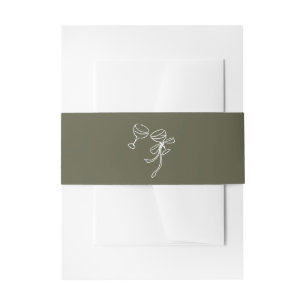 Cintas Para Invitaciones HEIDI Olive Green Boda