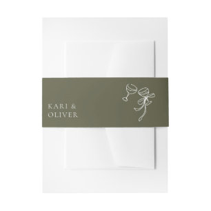 Cintas Para Invitaciones HEIDI Olive Green Invitation Belly Band