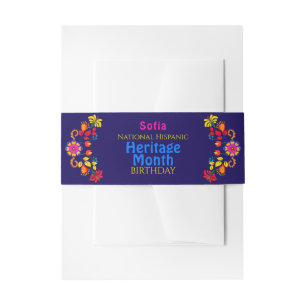 Cintas Para Invitaciones Herencia Hispana Nacimiento Flora Colorida