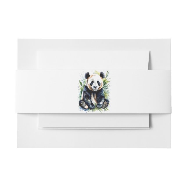 Cintas Para Invitaciones Hermosa acuarela Panda Bear (Anverso Ejemplo)