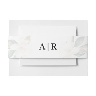 Cintas Para Invitaciones Hermosa banda floral de Magnolia