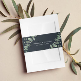 Cintas Para Invitaciones Hermosa moda delicada de eucalipto boda negro
