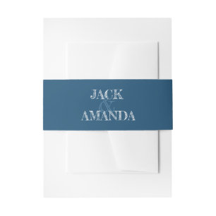 Cintas Para Invitaciones Hermosas bandas de Boda Reto Classic Blue