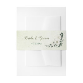 Cintas Para Invitaciones Hermosas flores blancas hojas verdes boda