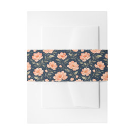 Cintas Para Invitaciones Hermosas flores de melocotón en flor sobre azul ma