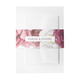 Cintas Para Invitaciones Hermoso Boda de Borgoña Floral Personalizado