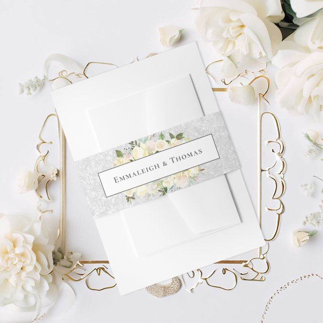 Cintas Para Invitaciones Hermoso Boda floral de rosas blancas (Subido por el creador)
