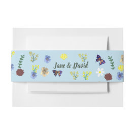 Cintas Para Invitaciones Hermoso Boho Wildflower Garden Blue