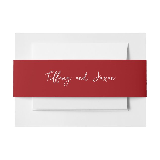 Cintas Para Invitaciones Hermoso Texto Rojo de Tu Elección (Anverso Ejemplo)