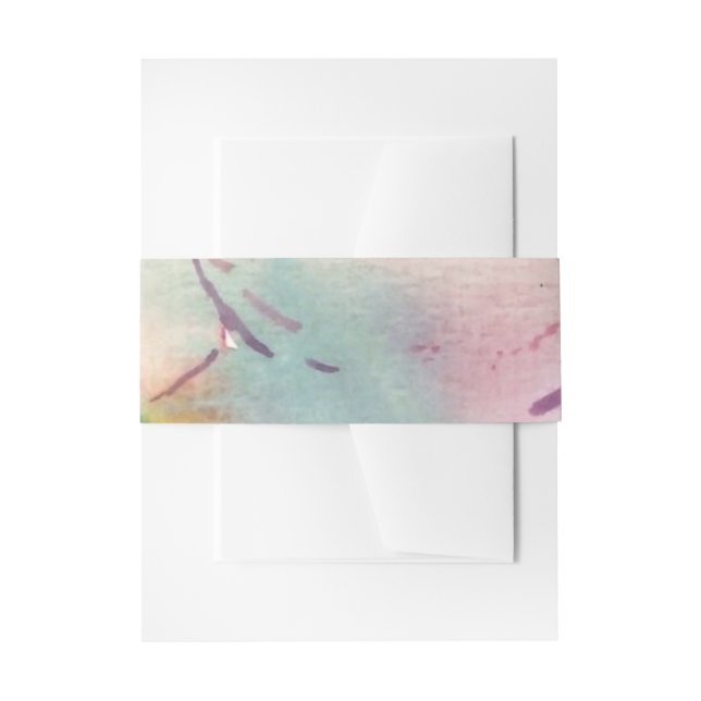 Cintas Para Invitaciones Hibisco beliceño acuarela pintado a mano (Anverso Ejemplo)