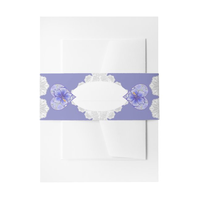 Cintas Para Invitaciones Hibiscus & lace BLUE (Anverso Ejemplo)