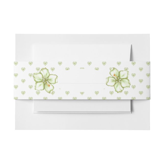 Cintas Para Invitaciones Hibiscus & lace WHITE (Anverso Ejemplo)