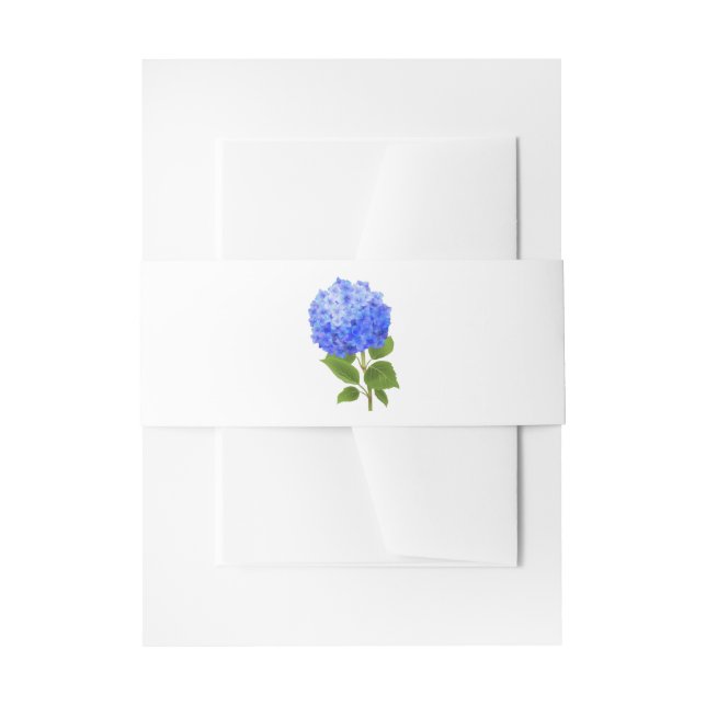 Cintas Para Invitaciones Hidrangea azul acuarela (Anverso Ejemplo)