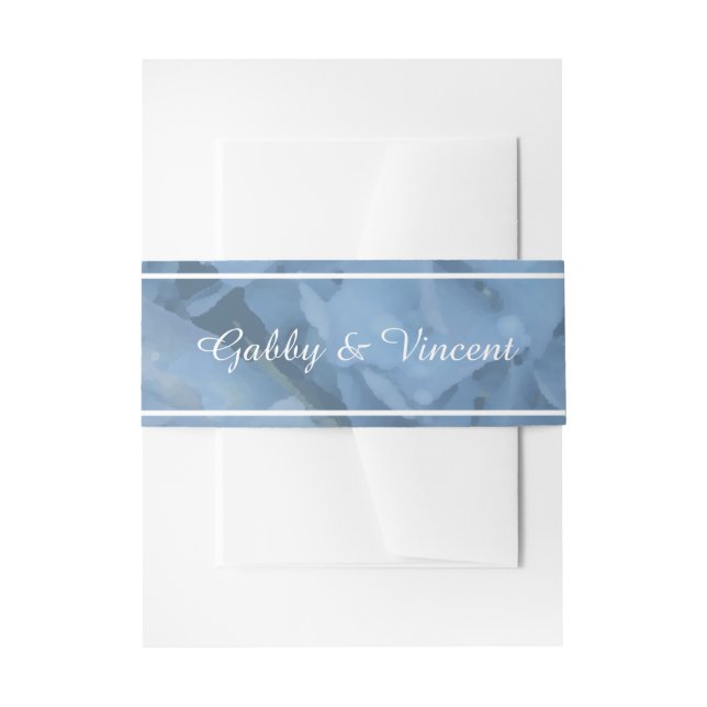 Cintas Para Invitaciones Hidrangea Azul Boda floral (Anverso Ejemplo)